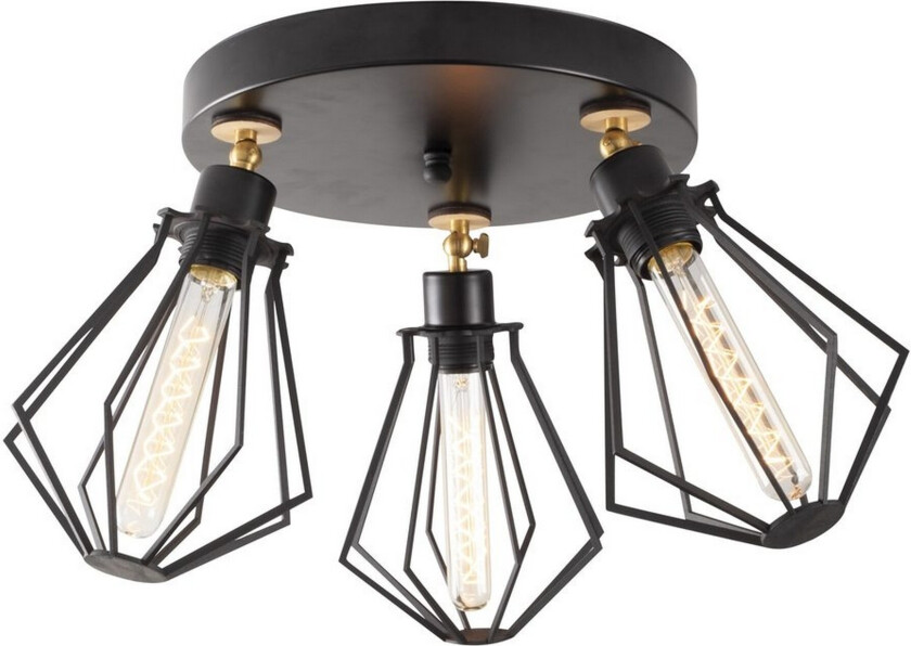 Taklampe Hillmere Svart / Gull - Gull/Svart