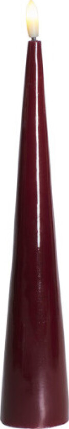 Sille kjegle LED blokklys, batteri, bordeaux, H26 cm
