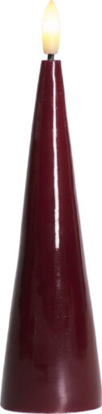 Sille kjegle LED blokklys, batteri, bordeaux, H17 cm
