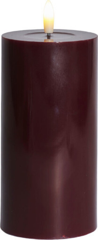 Sille LED blokklys, batteri, bordeaux, H15 cm
