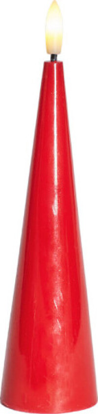 Sille kjegle LED blokklys, batteri, rød, H17 cm