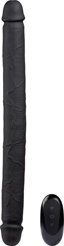 Realistisk Vibrerende Dobbel Dildo 40 cm - Svart