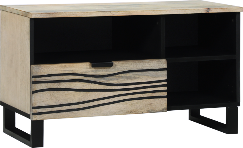 Medieoppbevaringsskap og -hyller med skuff med hylle med lagring Hvit og svart