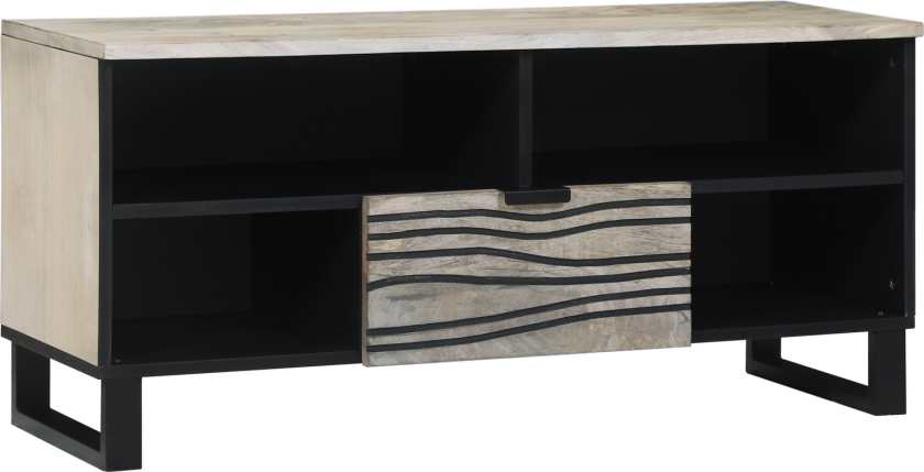 Medieoppbevaringsskap og -hyller med skuff med hylle med lagring Hvit og svart