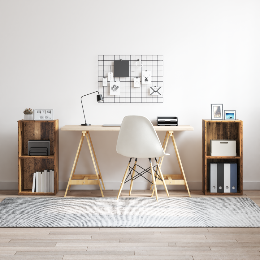 TV-benksett 2 pcs Gamle tre 37 x 35 x 107 cm Konstruert tre