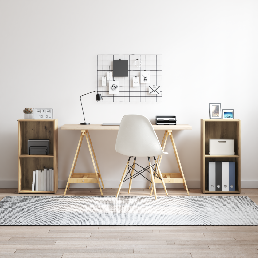 TV-benksett 2 pcs Artisan Eik 37 x 35 x 107 cm Konstruert tre