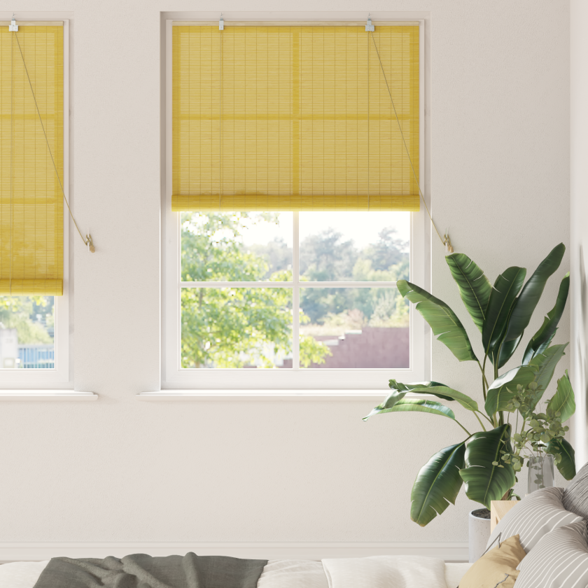 Vindu Persienner & Gardiner Gul 100 x 220 cm Bambus