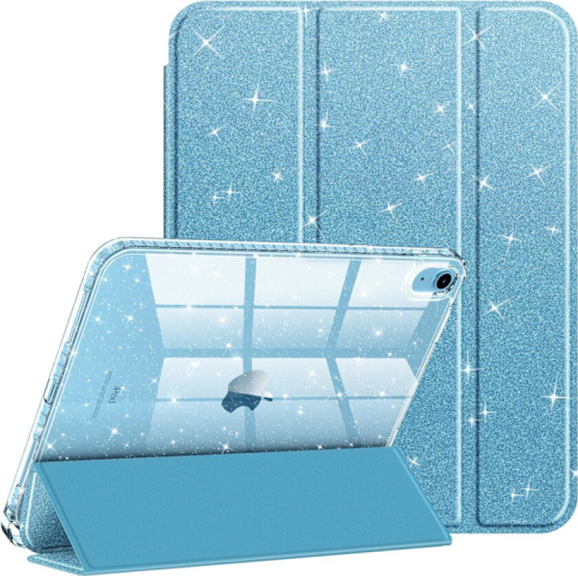 iPad (A16) 11. generasjon 11 tommer (2025), iPad 10. generasjon 10,9 tommer (2022) - Glitrende deksel med skinnende bakside - Blå