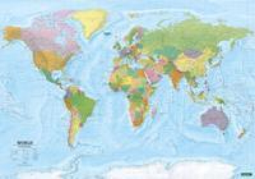 World Map, political - Physical, English, Poster Map