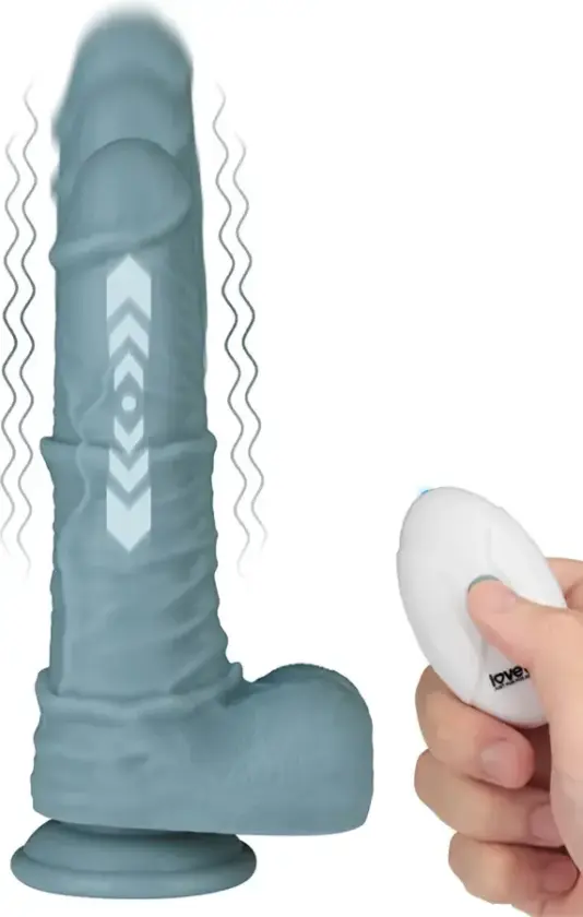 Thrusting & Vibrating Silicone Dildo 27,5 cm