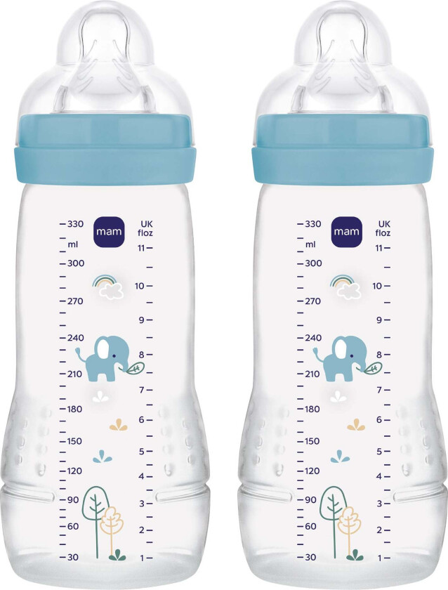 Easy Active Tåteflaske 330 ml 2-Pakk, Blue - Tåteflasker & Tilbehør