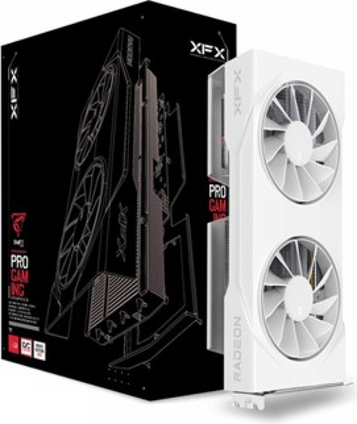 Radeon RX 9060 XT Swift Dual Fan White - 8GB GDDR6 RAM - Grafikkort