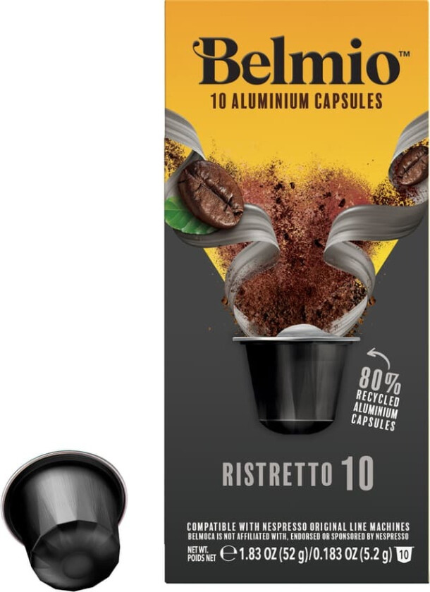 Ristretto kaffekapsler til Nespresso (10-pk)