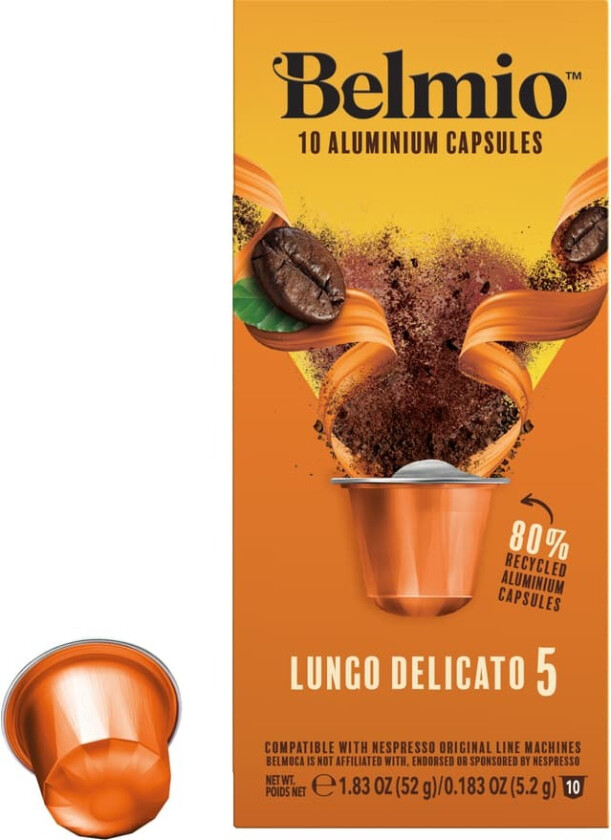 Lungo Delicato kaffekapsler til Nespresso (10-pk)