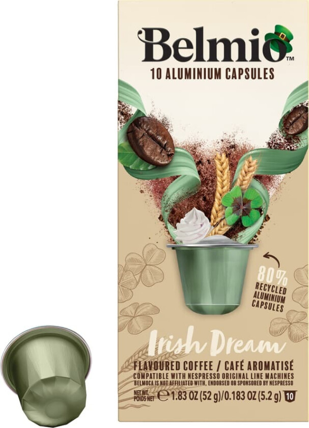 Irish Dream kaffekapsler for Nespresso (10 pakning)