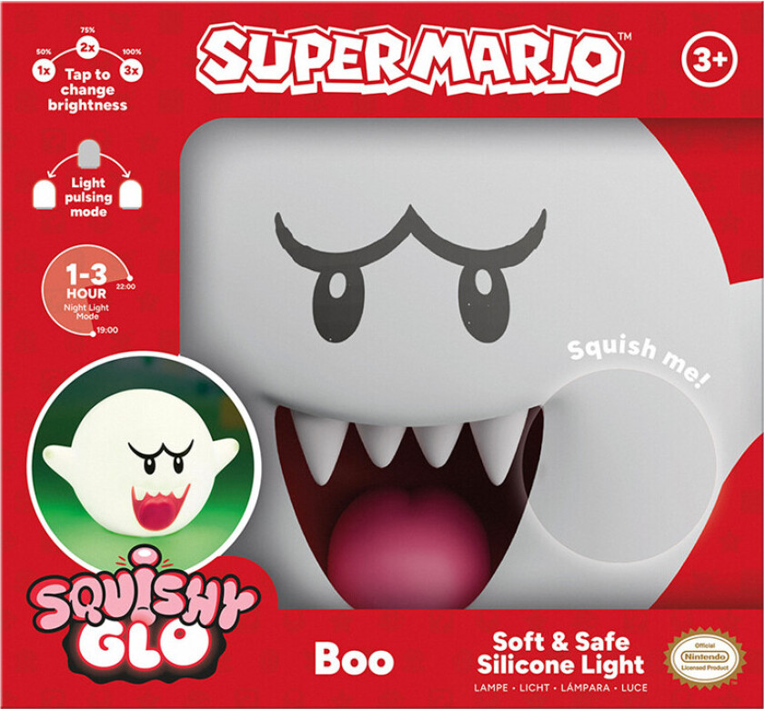 Nintendo Boo Silikone Lampe - 15cm, Oppladbar