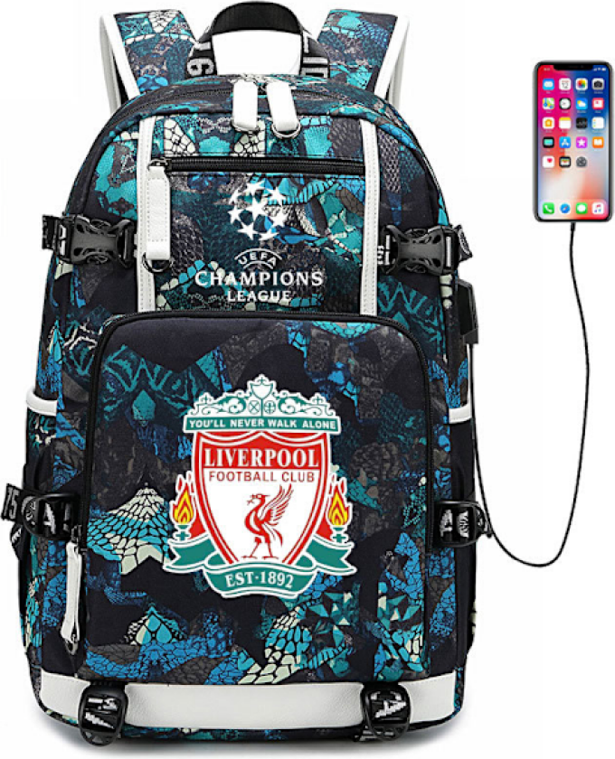 REMAKE Liverpool Champions League Trykt Ryggsekk Fritids Sportsveske Multifunksjonell Dataveske A