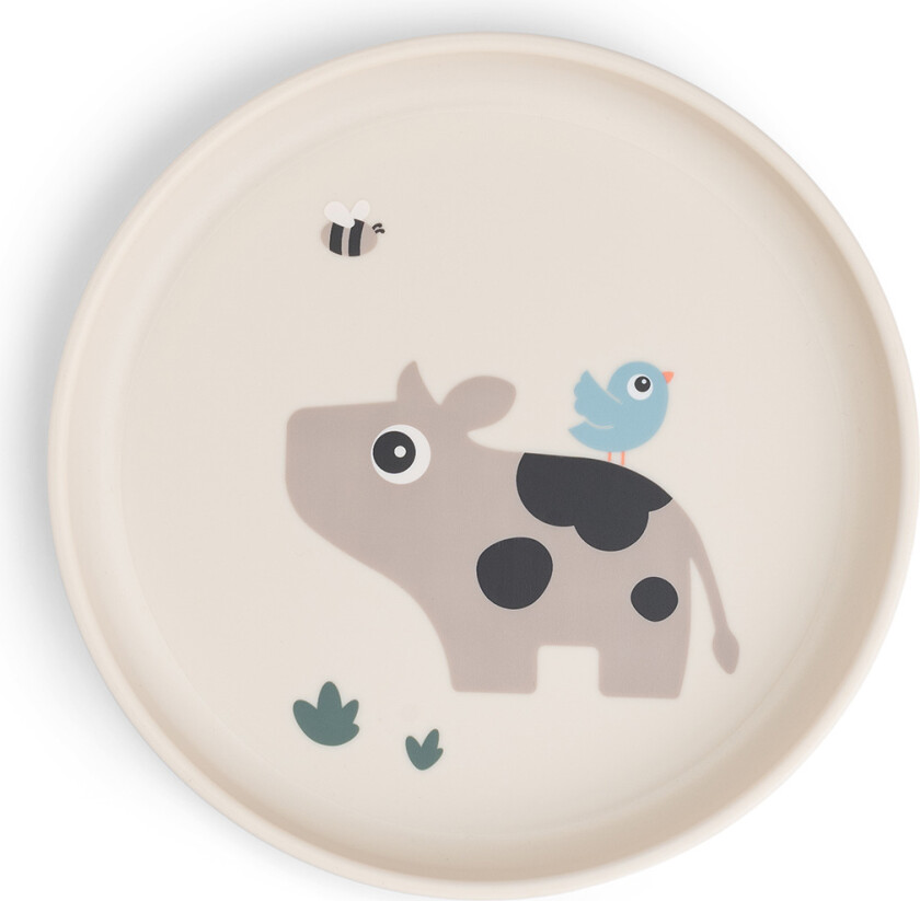 Foodie Plate Tiny Farm Sand Sand One Size Beige One Size Unisex