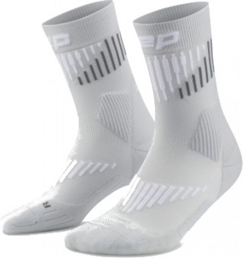 Core Run Merino Socks Mid Cut 3.0, Løpestrømper, Herre, Grey/White
