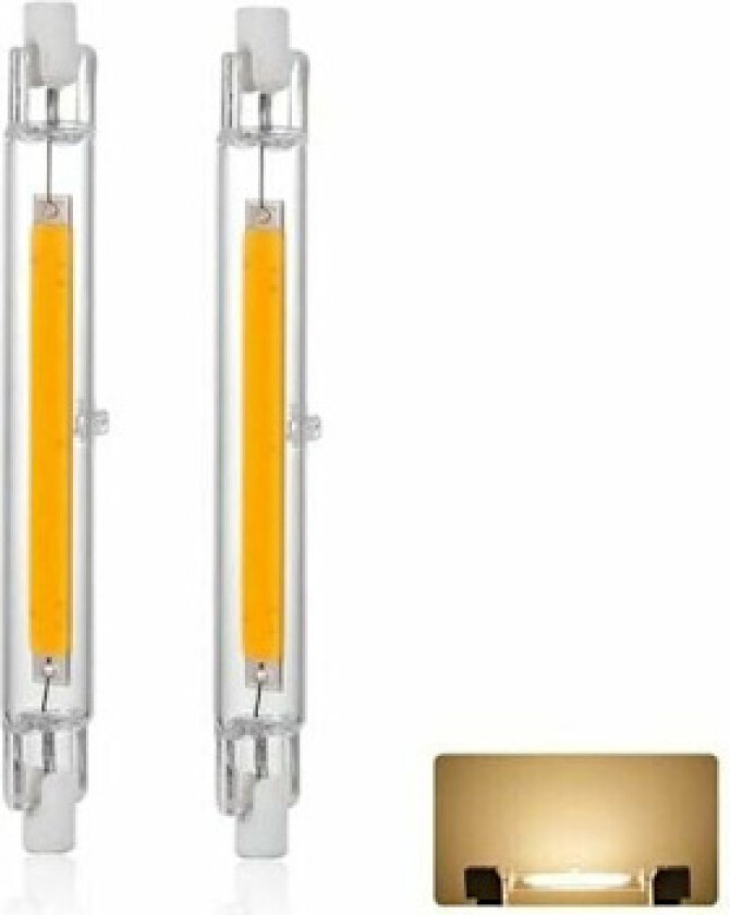 2-pakning R7S 118mm 20W dimbar LED-pære, varmhvit 3000K 3000LM, 360 graders belysning, flimmerfri, kompatibel med halogenlamper J118 300W