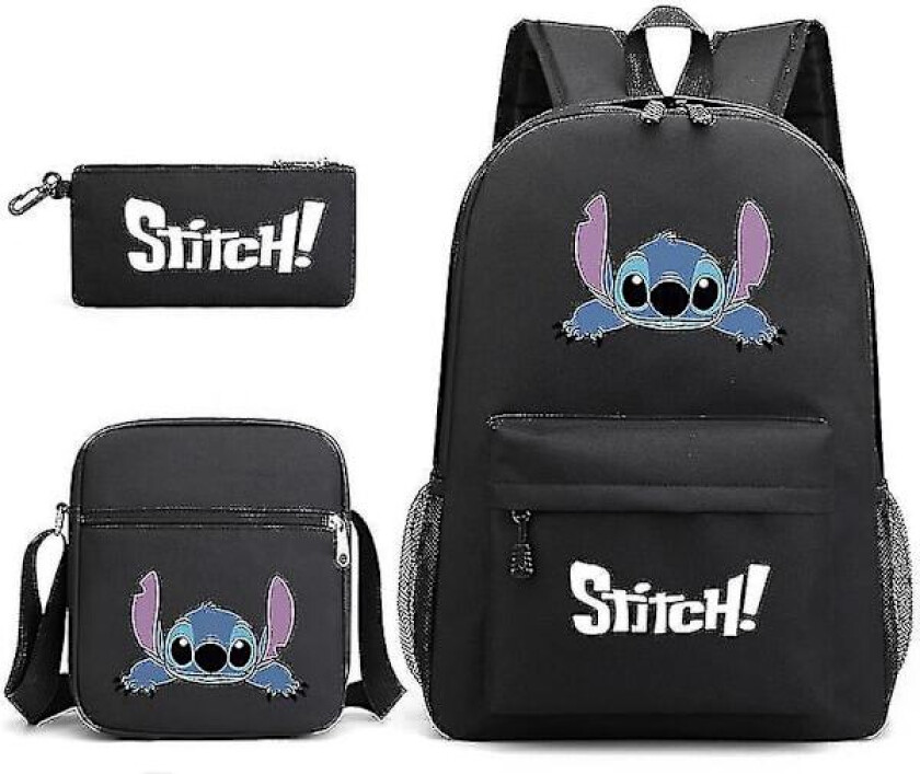 Lilo Stitch Ryggsekk Tredelt Sett Skolesekk_x