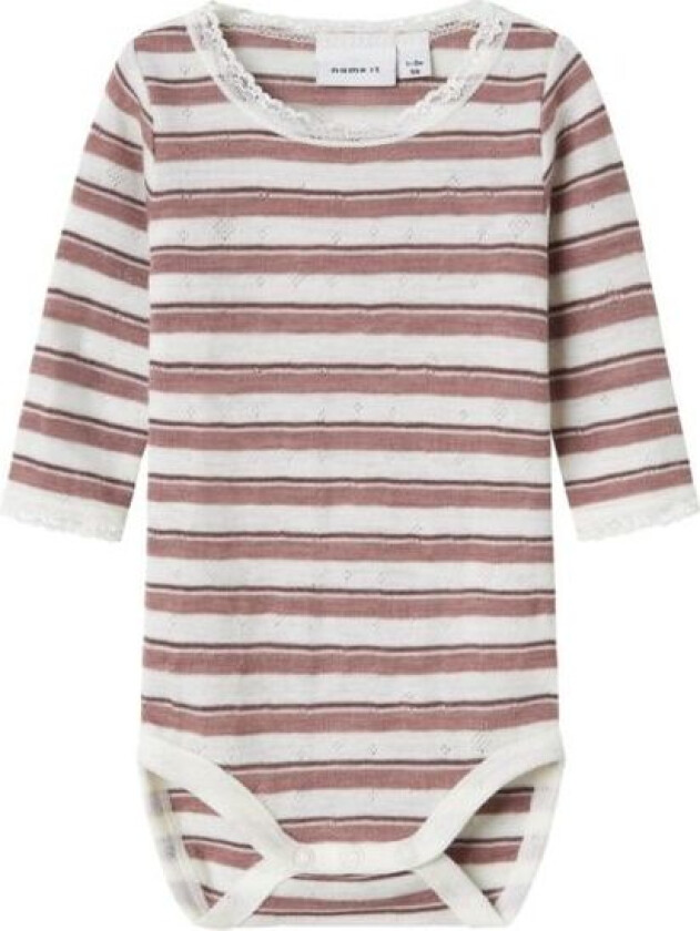 Bilde av Name It - Body Ull Wang Stripe Antler/ Snow White