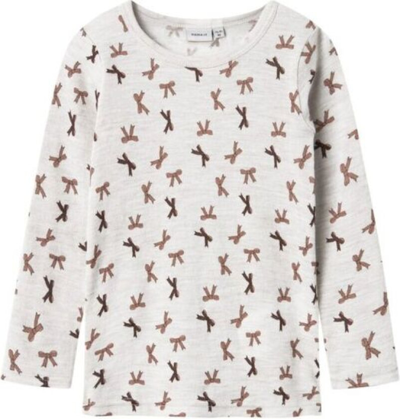 Name It - Ulltrøye Wang Rib Bows Snow White