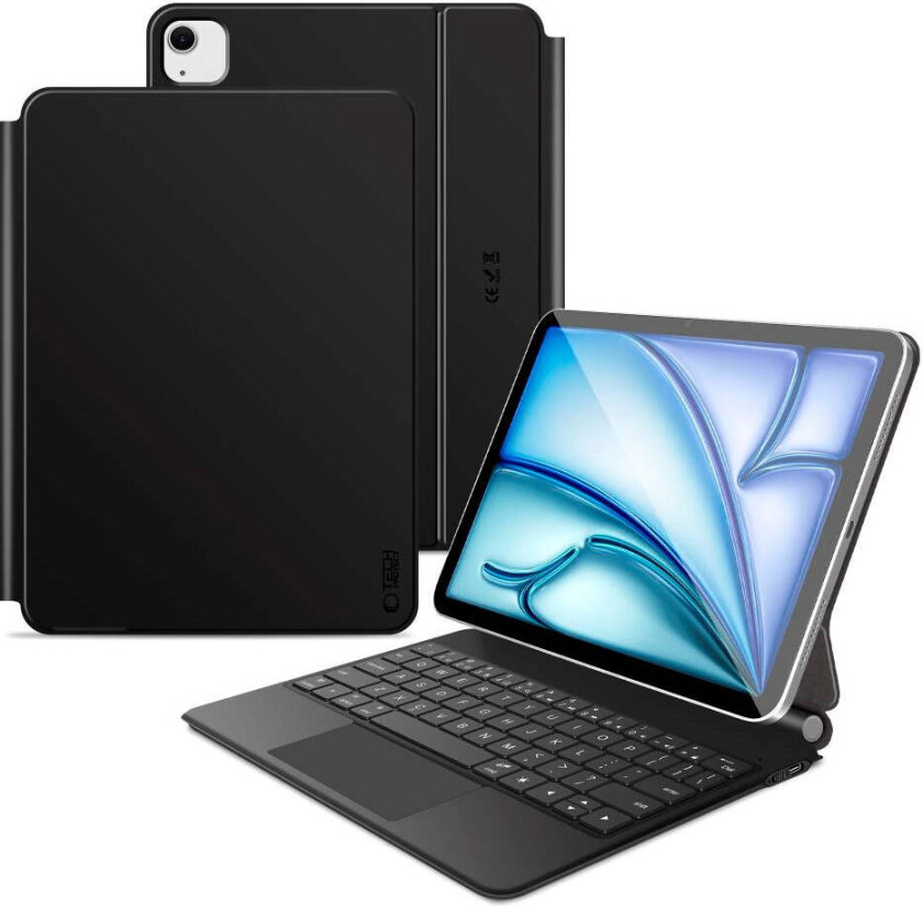 iPad Air 11" (2025 / 2024) / Air (2022 / 2020) Tech-Protect Deksel med Engelsk Tastatur - Svart