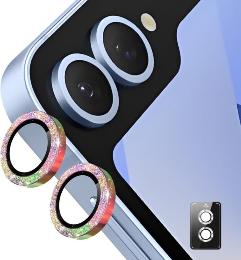 ENKAY kameralinsedeksel til Samsung Galaxy Z Flip7 herdet glass glitter