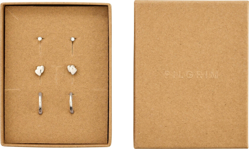 HALO gavesett, øredobber 3-i-1 sett, sølvbelagt