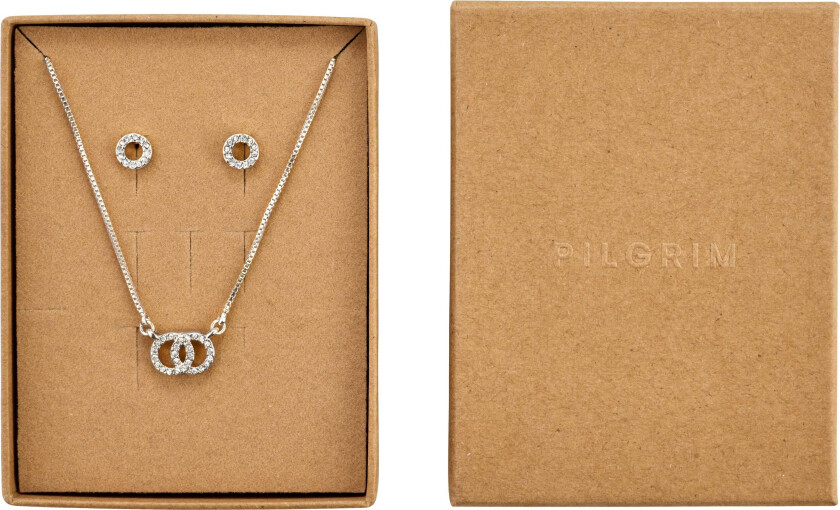 HARLAN gavesett, halskjede og øredobber, sølvbelagt