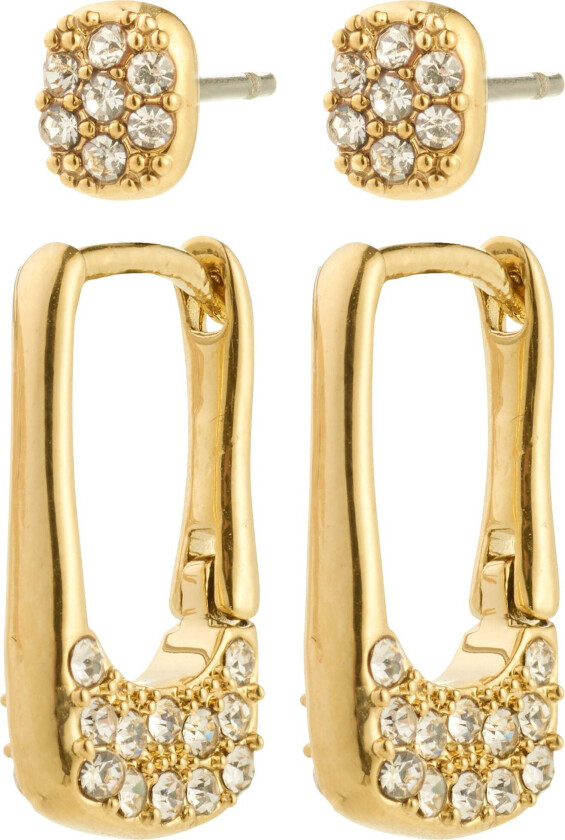 INSTANT øredobber 2-i-1 sett, gullbelagt