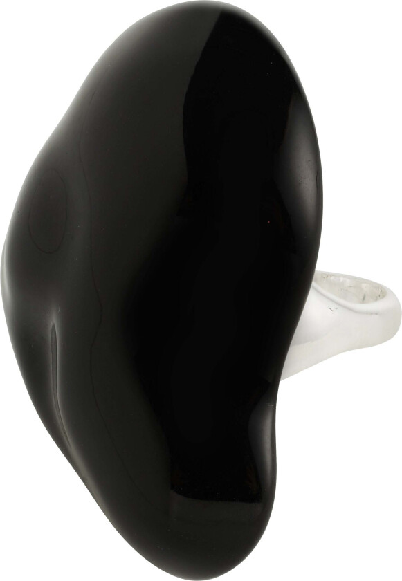 LIAN ring svart/sølvbelagt