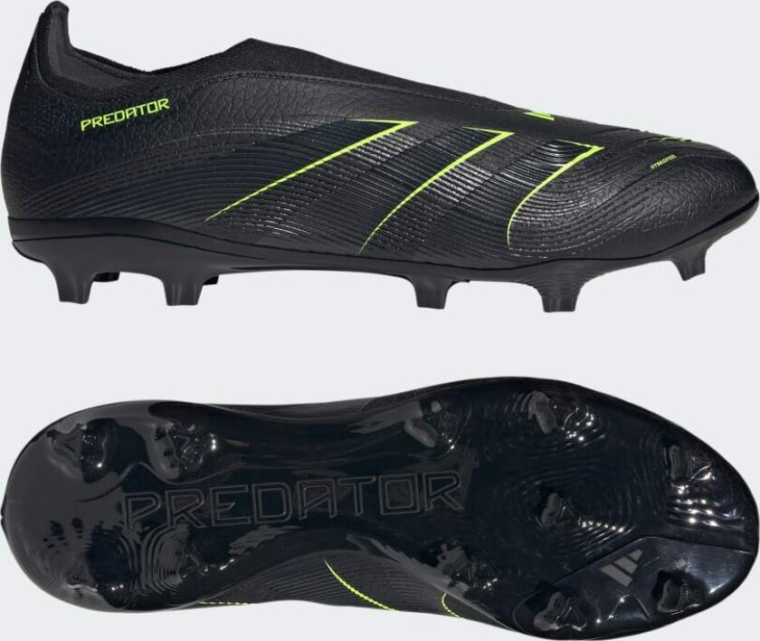Predator League Laceless FG/AG Electric Stealth - Svart/Grå/Sitron, størrelse 46⅔