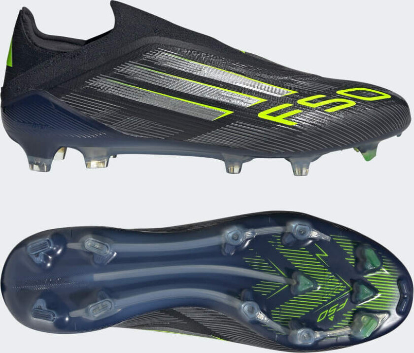F50 Elite Laceless Fg Electric Stealth - Svart/metall/sitron - Gress (Fg), størrelse 47⅓