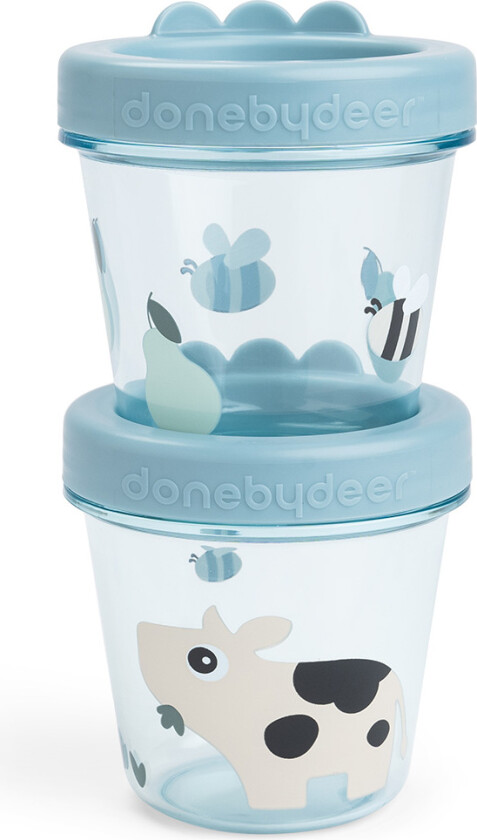 Baby Food Container 2-Pack Tiny Farm Blue Blue One Size Blå One Size Unisex