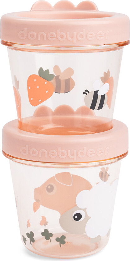Baby Food Container 2-Pack Tiny Farm Powder Powder One Size Rosa One Size Unisex