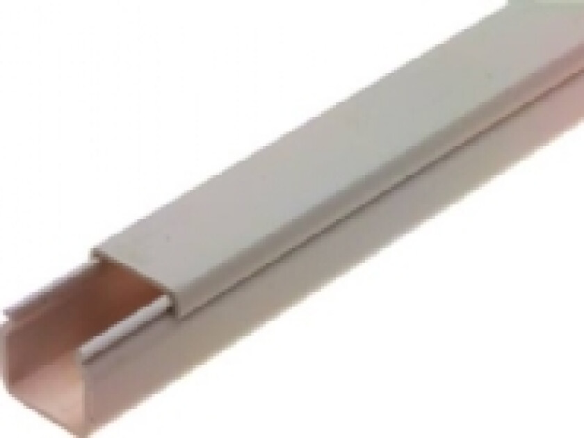 OBO WDK Kabelkanal komplet med låg Højde 15 mm, bredde 15 mm, Længde 2000 mm Perlegrå ral 7035 bly-fri plast - (2 meter)