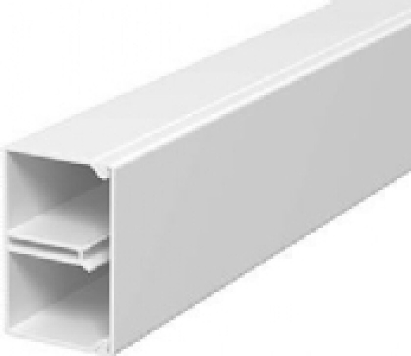 WDK Kabelkanal komplet Højde 25 mm, bredde 40 mm, L=2000 mm Hvid ral 9010 bly-fri plast. UV stabil for udendørs - (2 meter)