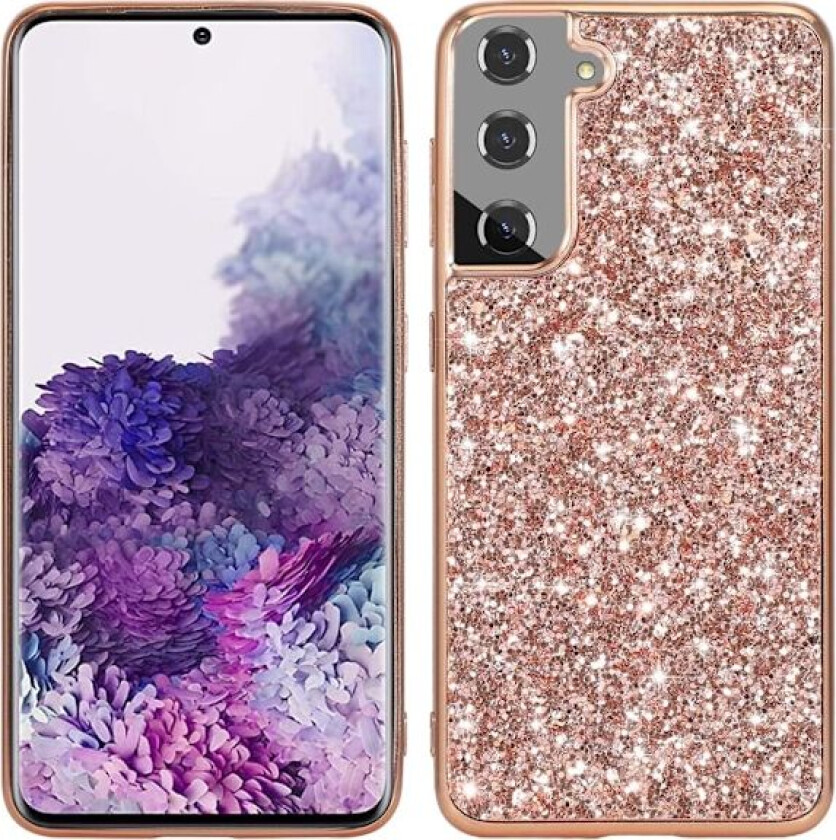 Glitter Samsung Galaxy S22 deksel - Rose Gull