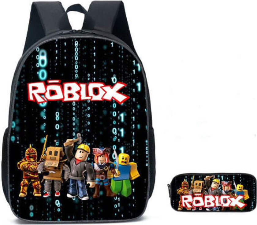 Roblox Ryggsekk Skolevesker Reisevesker 2 sett - Julegave Barn - Gave - Svart-A transparent
