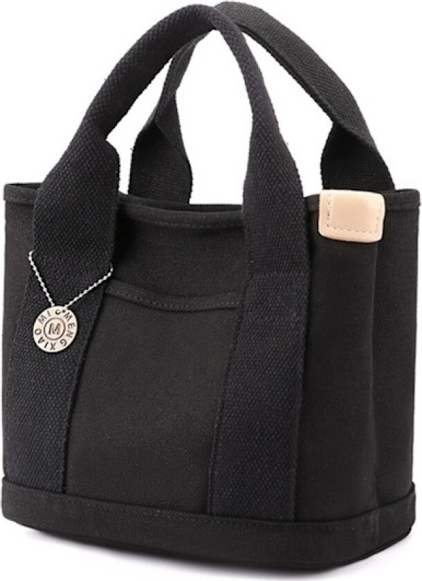 Canvas Tote Bag for Kvinner, Canvas Håndveske med Flere Innerlommer og Glidelås