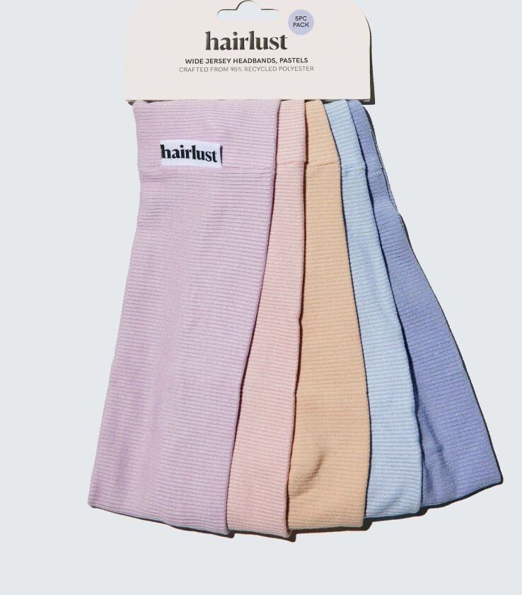 Wide Jersey Headbands, 5-Pack, Pastel