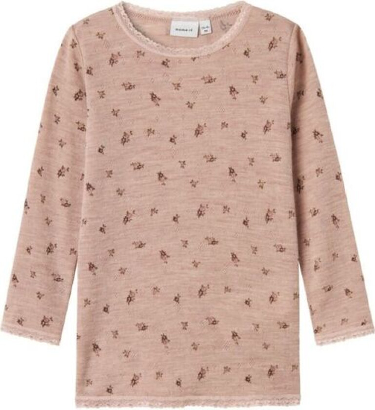 Name It - Trøye Ull Wang Small Flowers Shadow Gray