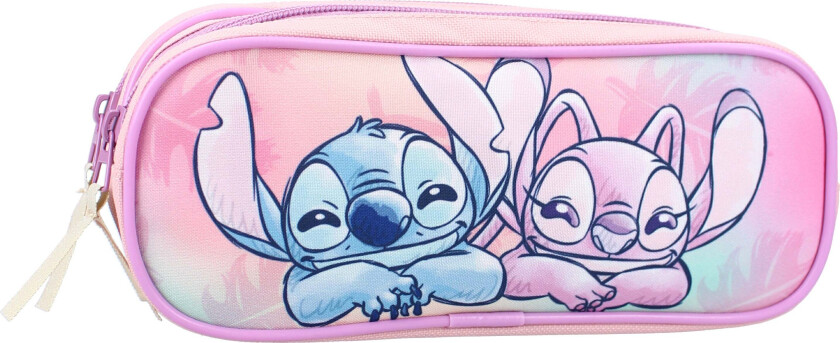 Disney Lilo & Stitch Dobbeltpennal Wild Energy, Rosa - Pennal - Polyester