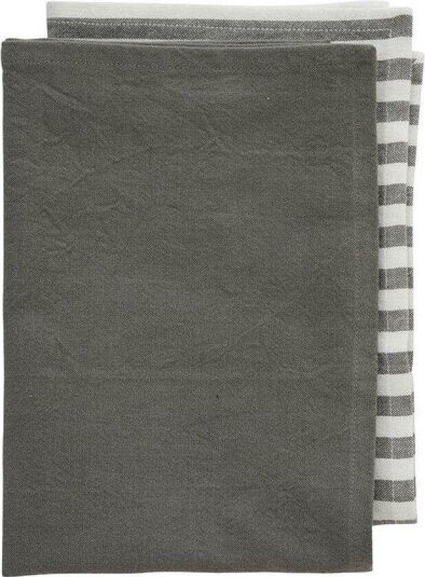 Estrille kjøkkenhåndkle 2 stk 70 cm grå