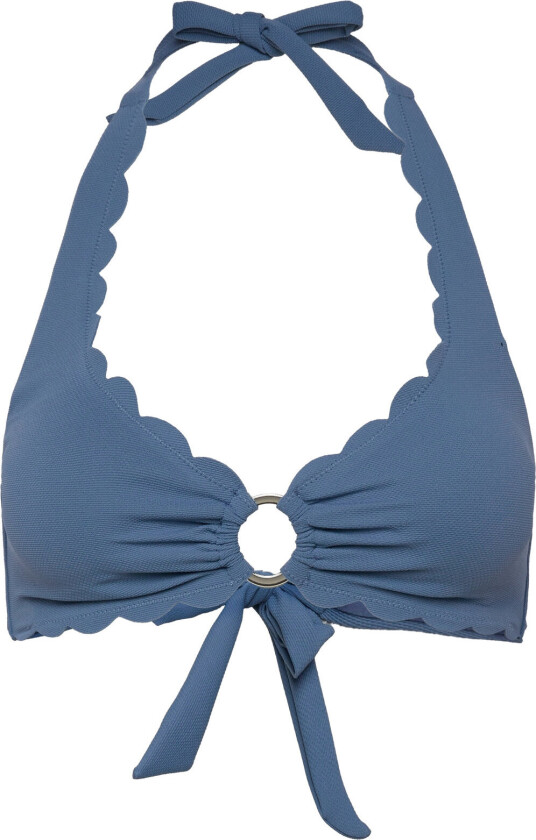Scallop Halter Bikini Top Bikinitopp Blue Hunkemöller