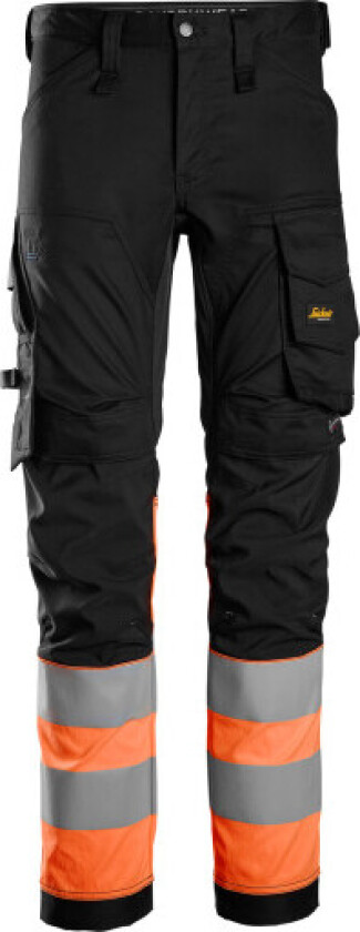 Snickers AllroundWork arbeidsbukse 6334, Sort/Hi-vis Orange, 58