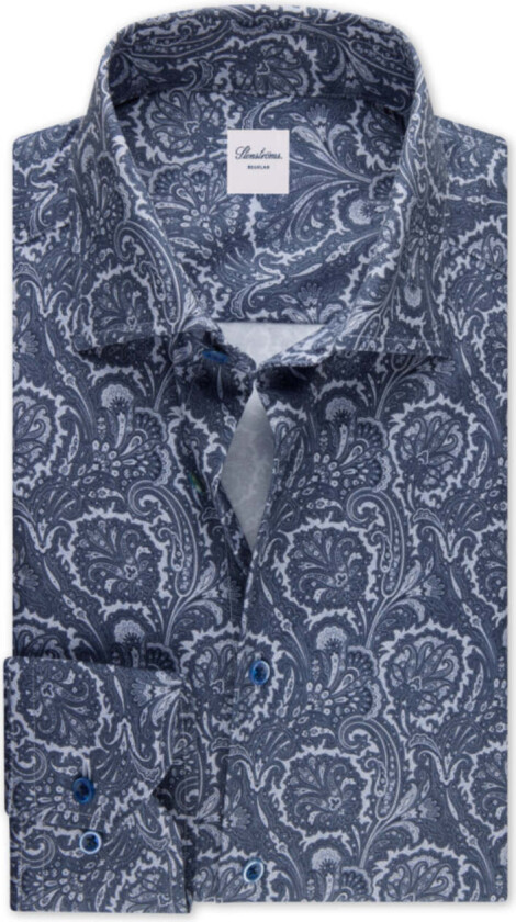 SLIMLINE PATTERNED TWILL SHIRT Mønster, 36
