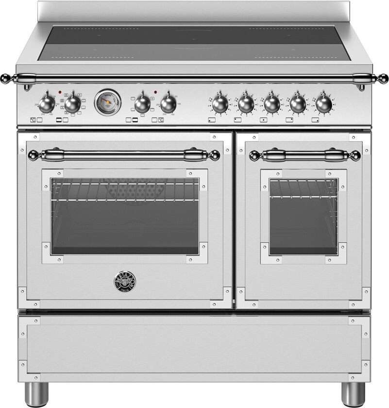 Heritage induksjonstopp med dobbel stekeovn 5 soner 90 cm, rustfritt stål